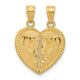 14k Break Apart Diamond-cut TE AMO Heart Pendant