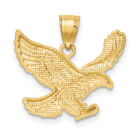 14k Diamond-cut Eagle Pendant