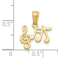 14k Polished Music Notes Pendant