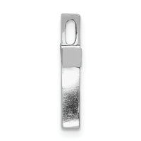 14k White Gold Polished Cross Chain Slide w/ textured back