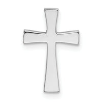14k White Gold Polished Cross Chain Slide w/ textured back