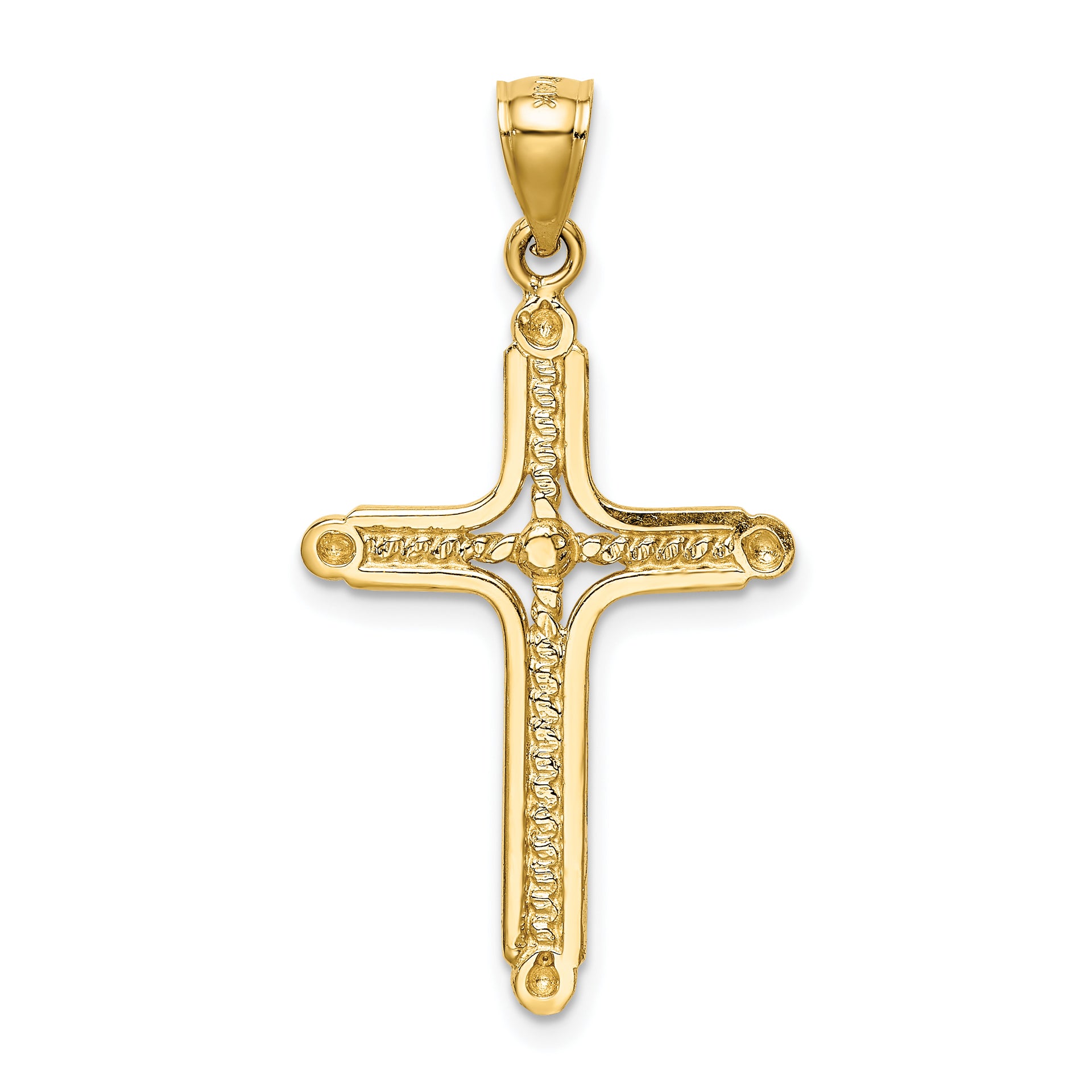 14k Polished Braided Cross Pendant