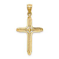 14k Polished Braided Cross Pendant