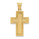 14k Textured Reversible Lords Prayer in Spanish Cross Pendant