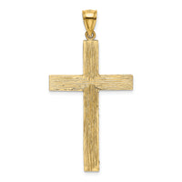 14k Polished and Textured Diamond-cut Latin Cross Pendant