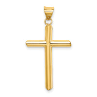 14k Polished Tube Cross Pendant
