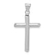 14k White Gold Polished Tube Cross Pendant