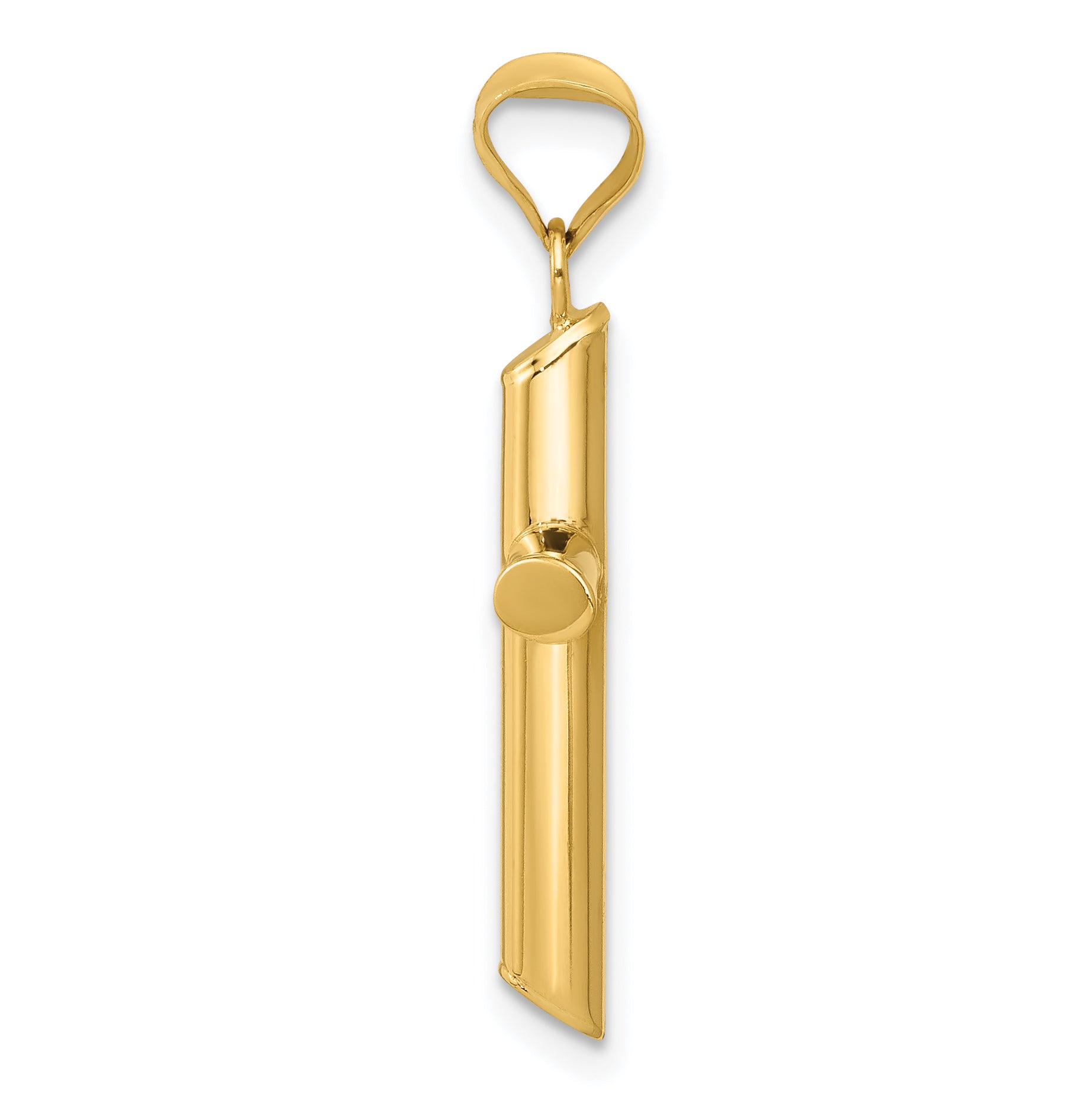 14k Polished Tube Cross Pendant