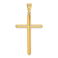 14k Polished Tube Cross Pendant
