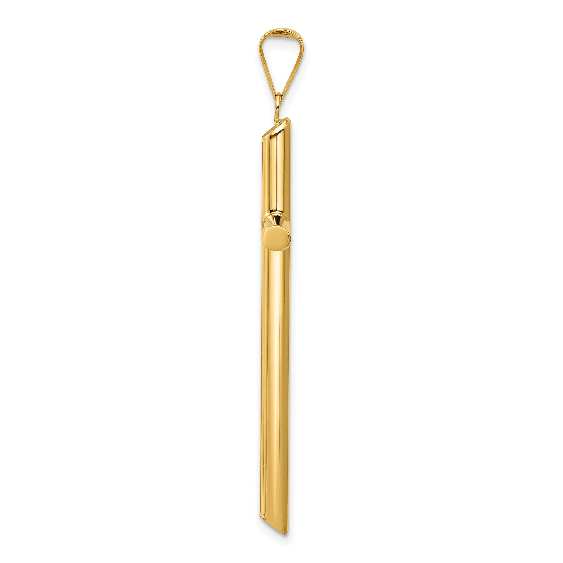 14k Polished Tube Cross Pendant