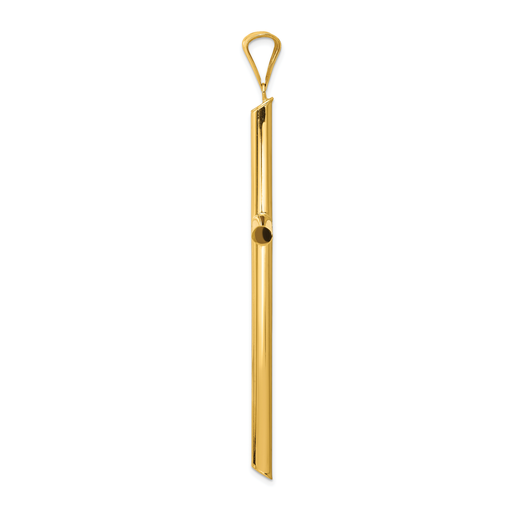 14k Polished Tube Cross Pendant