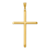 14k Polished Tube Cross Pendant