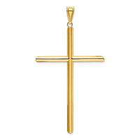 14k Polished Tube Cross Pendant