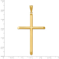 14k Polished Tube Cross Pendant
