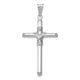 14K White Gold w/Center Wrap Tube Cross Pendant