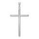 14k White Gold Polished Tube Cross Pendant
