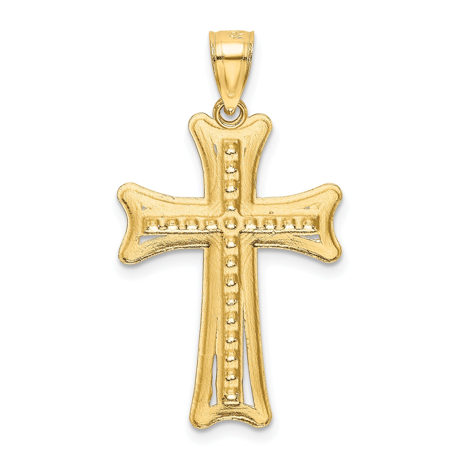 14k Diamond-cut Cross Pendant