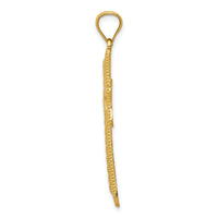 14k Diamond-cut Cross Pendant