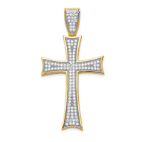 14k w/Rhodium Micro PavÃ© CZ Large Cross Pendant