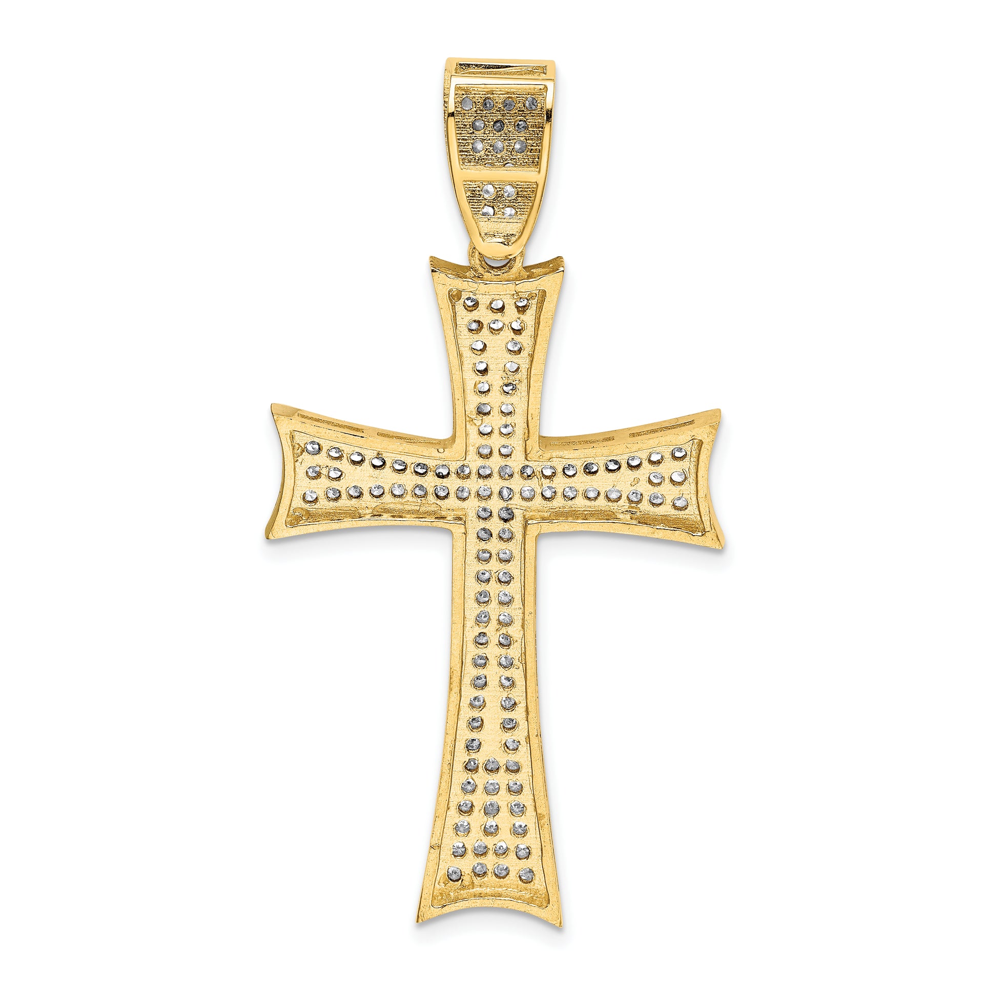 14k w/Rhodium Micro PavÃ© CZ Large Cross Pendant