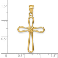 14k Polished Rounded Cross w/-X- Center Pendant