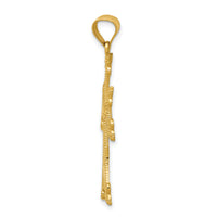 14k Diamond-cut Fancy Cross Pendant