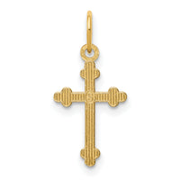 14k Small D/C Budded Cross Pendant