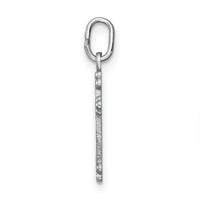 14k White Gold Polished D/C Small Budded Cross Charm