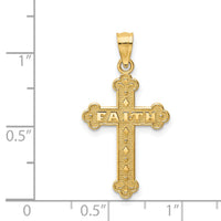 14K Satin and Polished Faith Cross Pendant