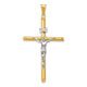 14k Two-Tone Polished Jesus Crucifix Pendant