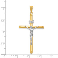 14k Two-Tone Polished Jesus Crucifix Pendant