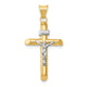 14k Two-Tone Polished Jesus Crucifix Pendant