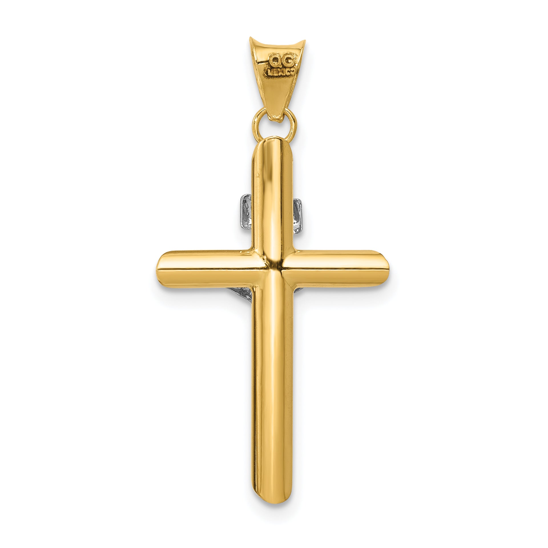 14k Two-Tone Polished Jesus Crucifix Pendant