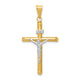 14k Two-Tone Polished Jesus Crucifix Pendant