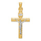 14K Two-Tone w/Rhodium Crucifix Pendant