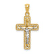 14k Two-tone Polished Crucifix Pendant