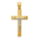 14k Two-tone Diamond Cut Crucifix Pendant