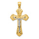 14k Two-tone Diamond-cut Passion Crucifix Pendant