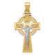 14k Two-tone Polished Celtic INRI Crucifix Pendant