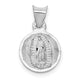 14k White Gold Our Lady of Guadalupe Semi-solid Round Pendant