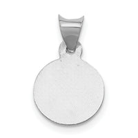 14k White Gold Our Lady of Guadalupe Semi-solid Round Pendant
