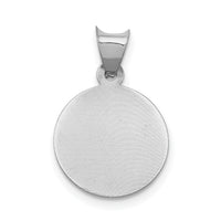 14k White Gold Our Lady of Guadalupe Semi-solid Round Pendant