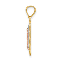14k Two-tone w/White Rhodium D/C Lady of Guadalupe Pendant
