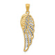 14K w/ Rhodium Polished Two Level Angel Wing Pendant