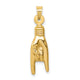 14K 3D Hollow Rock On Sign Charm