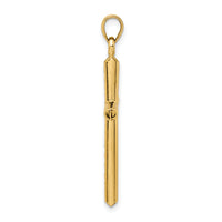 14k Hollow Diamond-cut Cross Pendant