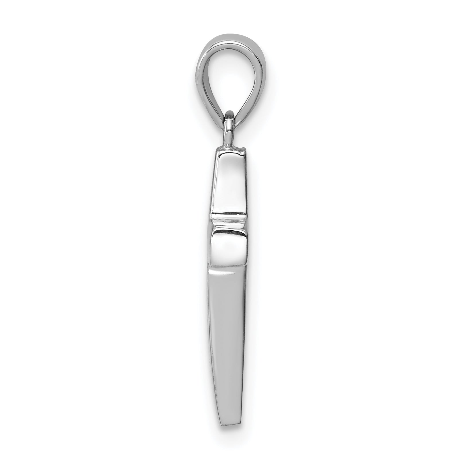 14K White Gold Cross Pendant