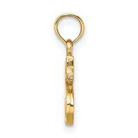 14K Polished Block Letter S Initial Pendant