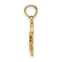 14K Enamel Cross and Heart Charm