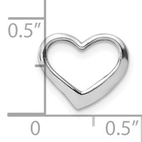 14K White Gold 2-D Floating Heart Charm